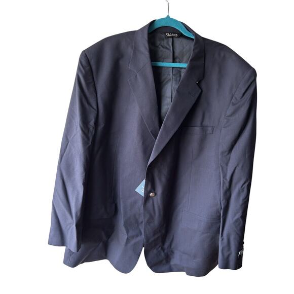 Jos A Bank Stays Cool Navy Suit Blazer 3 Button Size 52R NWT - Picture 1 of 16
